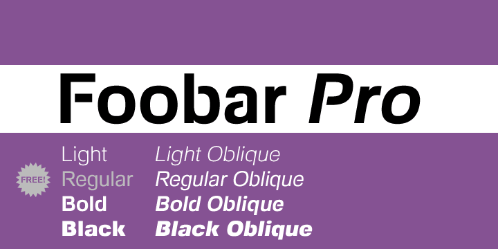 Emphasizing the popular Foobar Pro font family.