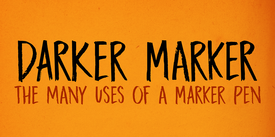 Darker Marker is just what the name suggests: I found a very big fat marker in a local stationary store, bought it, came home and went to work on this font.