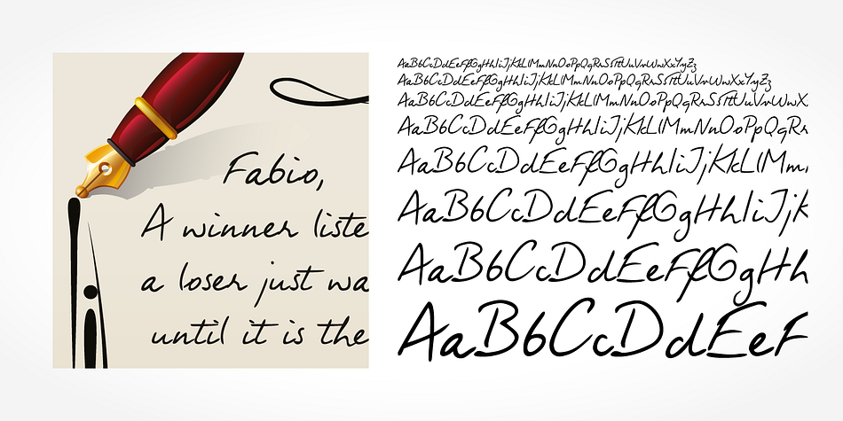 Fabio Handwriting is a beautiful typeface that mimics true handwriting closely.