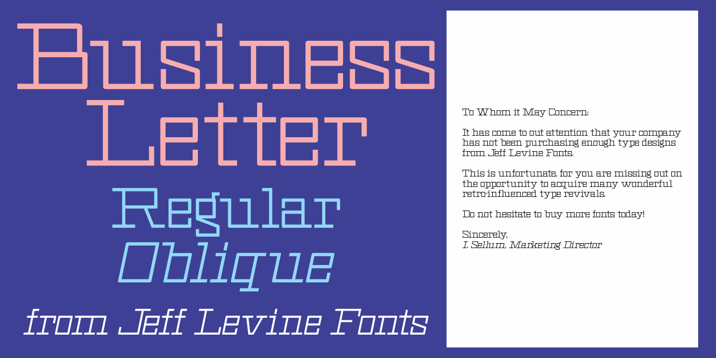Business Letter JNL Font