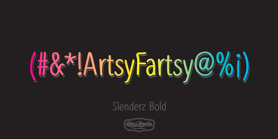 Slenderz font family sample image.