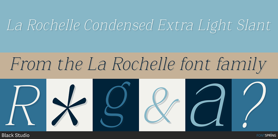 La Rochelle Condensed Extra Light Slant Font