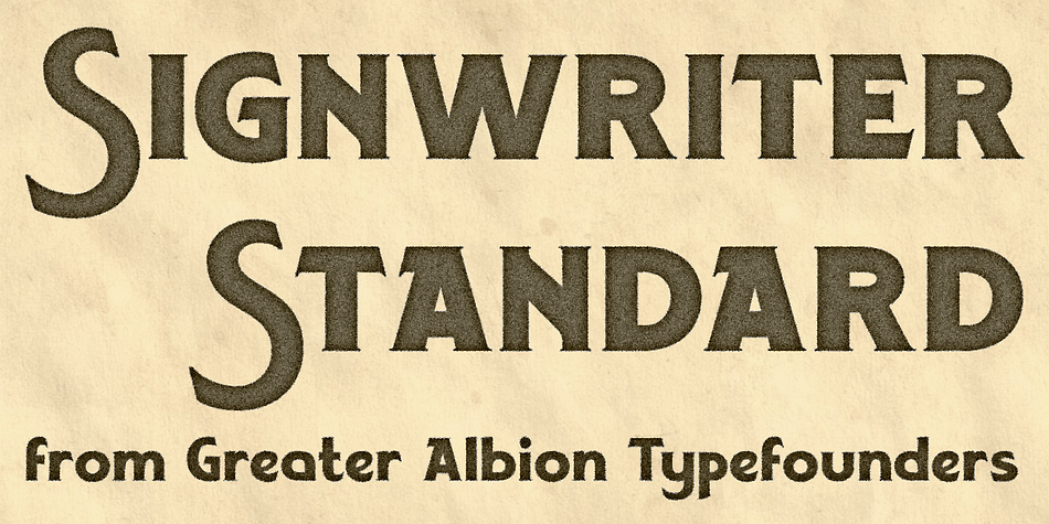 Signwriter Standard font family sample image.