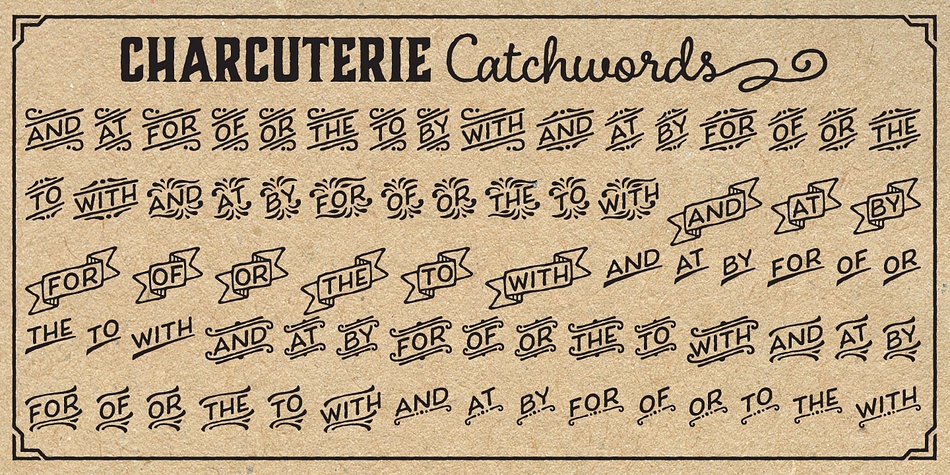 A large and rare undertaking, Charcuterie is a family of ten distinct yet related typefaces, many of which have their own font families, and three decorative/ornamental typefaces.