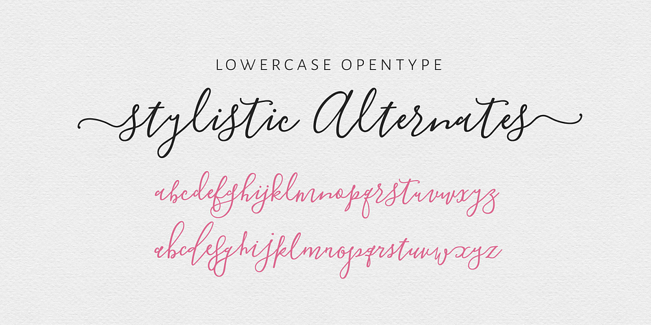 Blooming Elegant font family example.