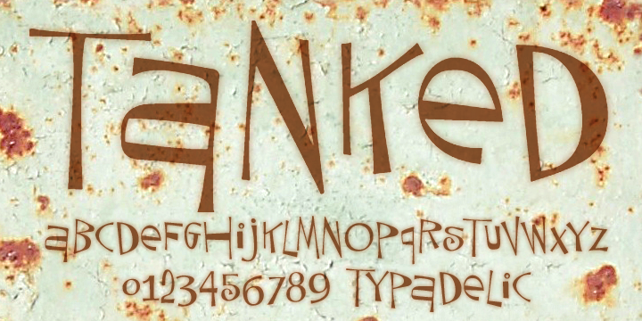 Tanked is one crazy and mixed up font, perfect for any fun project you can think of!