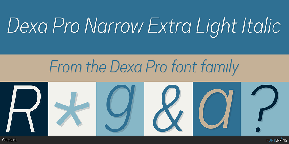 Dexa Pro Narrow Extra Light Italic Font