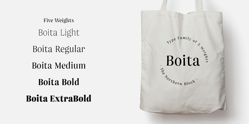 Boita font family example.