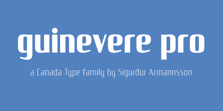 Guinevere Pro is a typeface designed by Icelandic art director Sigurdur Armannsson.
