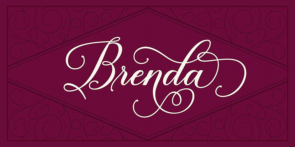 Brenda Script is a beautiful formal script, contemporary typeface with classic roots and an elegant touch.