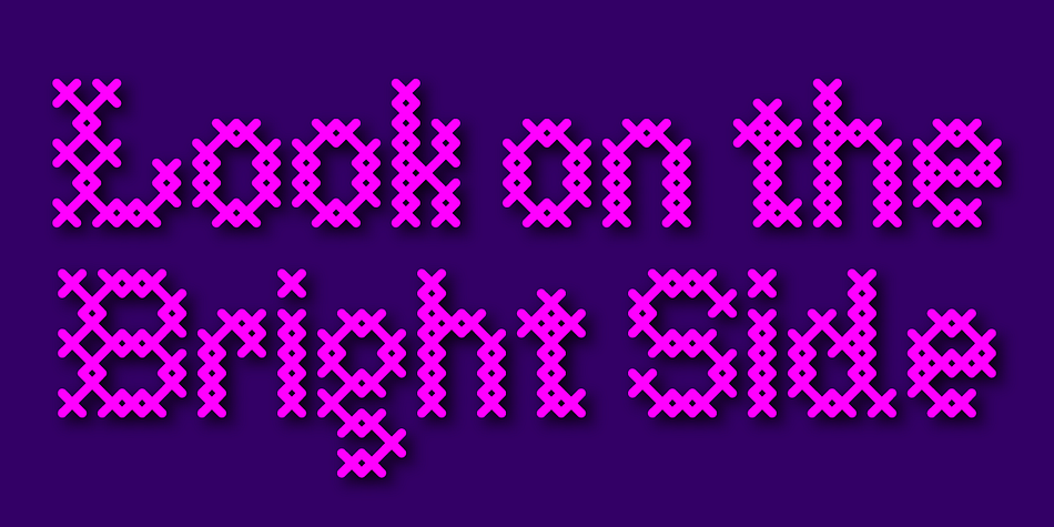 Displaying the beauty and characteristics of the Cross Stitch font family.