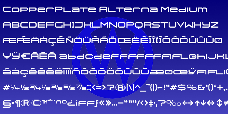 Emphasizing the popular Copperplate Alt font family.