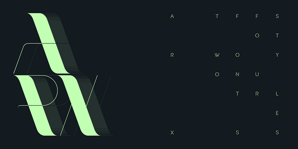 Arx by Superfried is an elegant and intricate display typeface designed for use at large scale.