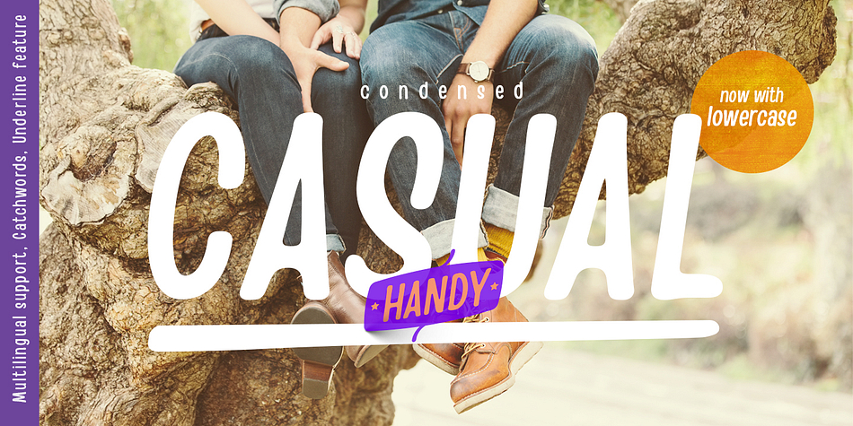 Handy Casual Condensed is an informal non-linking brush script that was inspired by hand lettering from 60