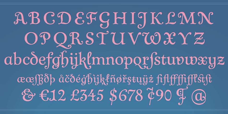 Abendschroth font family example.