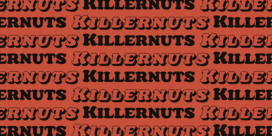 Displaying the beauty and characteristics of the Killernuts font family.
