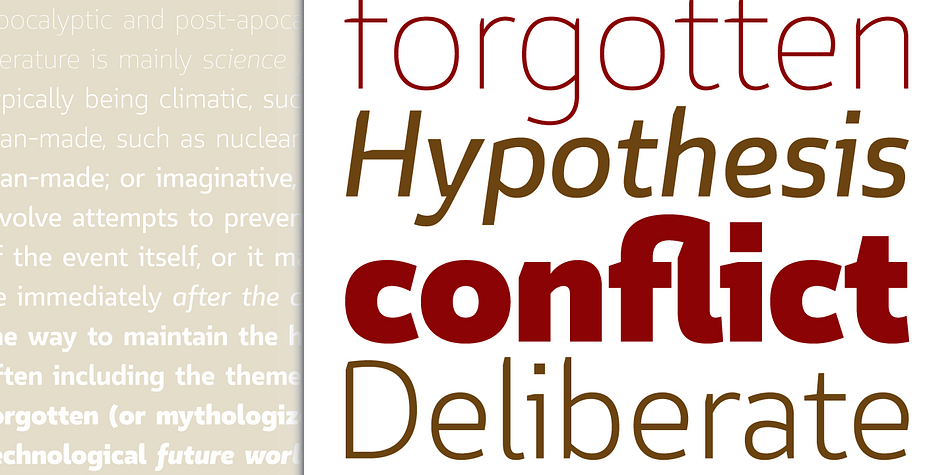 Conflict font family example.