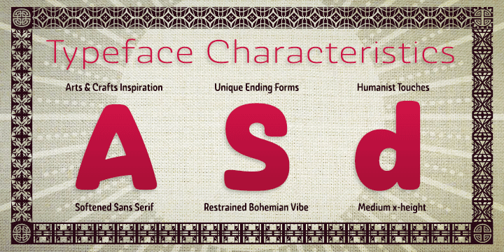 Ashemore Softened’s rounder forms compliment the face well as the original font esqued straight lines.