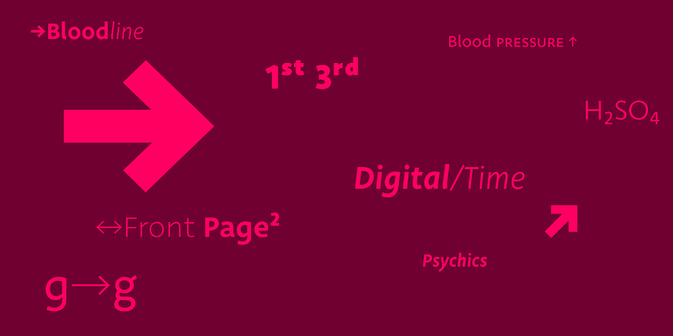 The unique character of the typeface is achieved by the use of soft, almost invisibly bent strokes, since one of the priorities of the typeface is not to disturb the eye of the reader with odd design details.