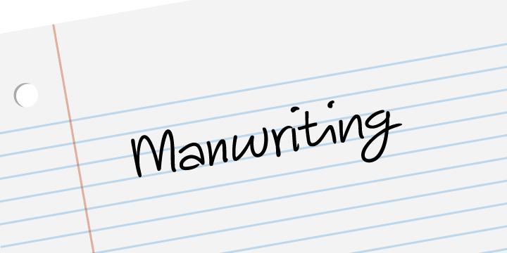 Manwriting is an extensive typeface with hundreds of ligatures used to simulate human handwriting.