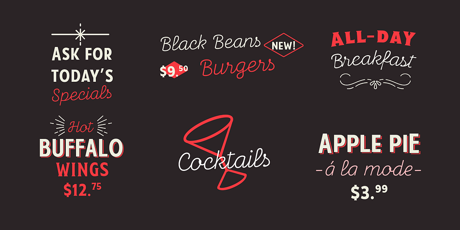 The typeface comes in Sans and Serif layered versions plus a monolinear Script font.