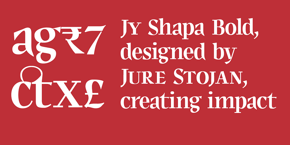 Displaying the beauty and characteristics of the Shapa JY font family.