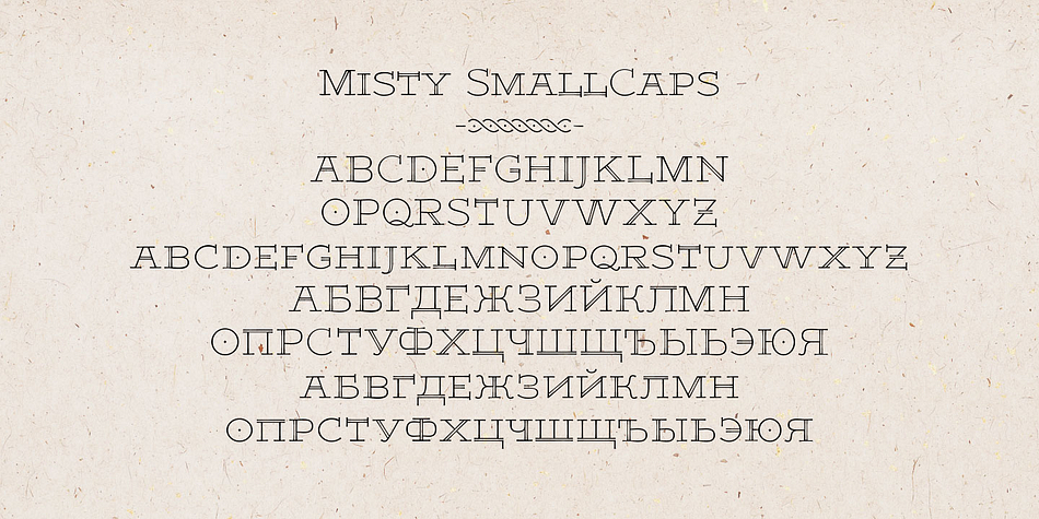 Emphasizing the favorited Misty font family.