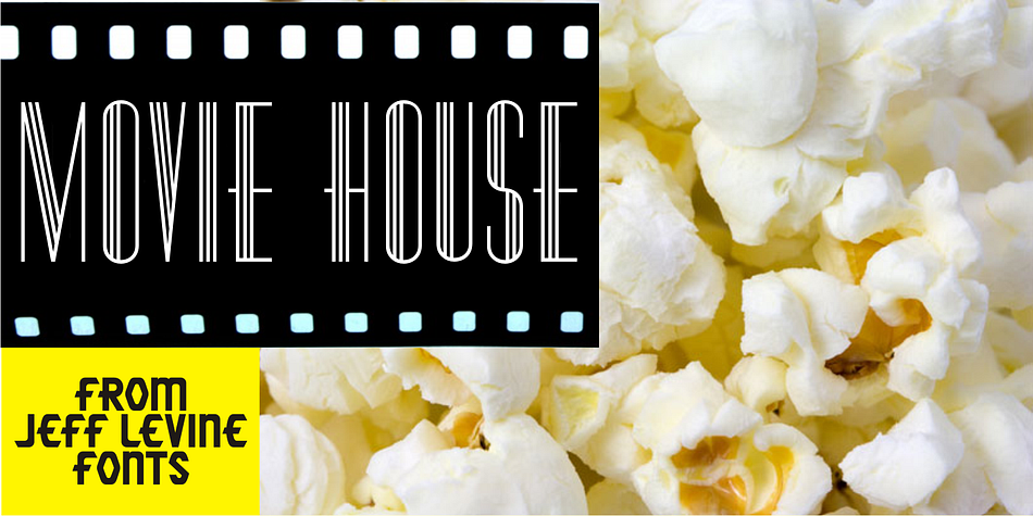 Displaying the beauty and characteristics of the Movie House JNL font family.