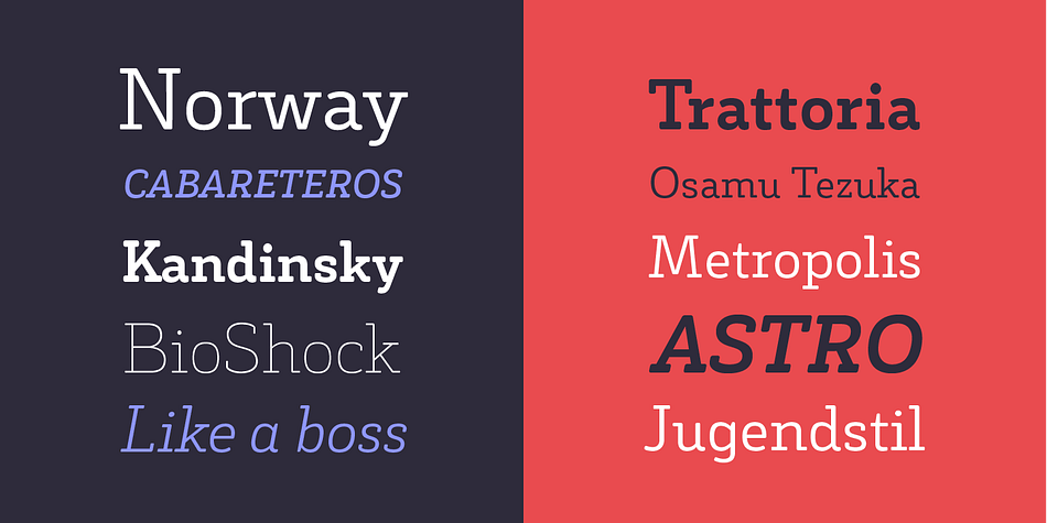 Decour Soft font family example.