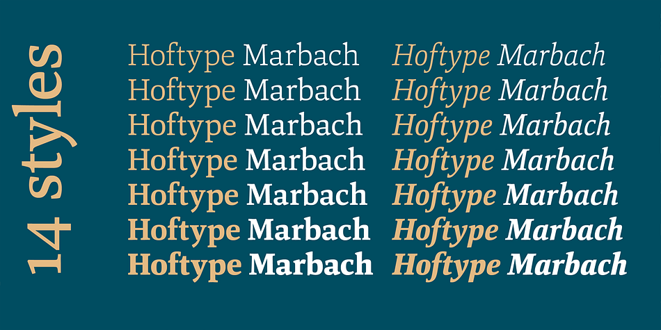 Displaying the beauty and characteristics of the Marbach font family.