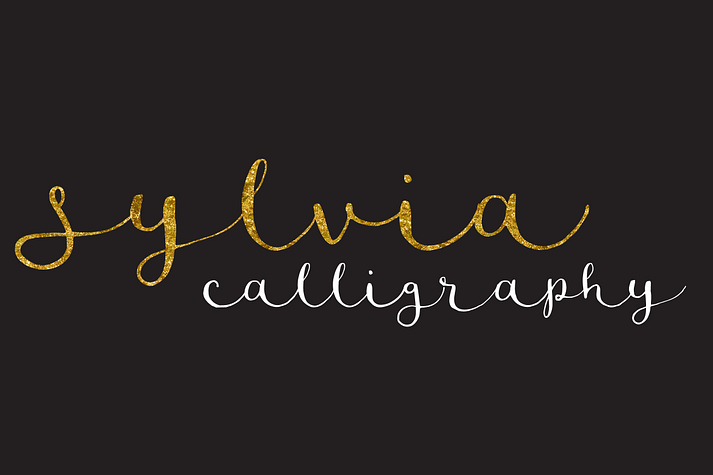 Displaying the beauty and characteristics of the Sylvia Script font family.