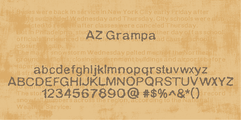 AZ Grampa font was inspired from old content type on vintage tins.