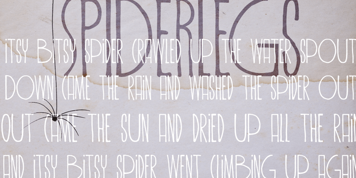 Displaying the beauty and characteristics of the Spiderlegs font family.