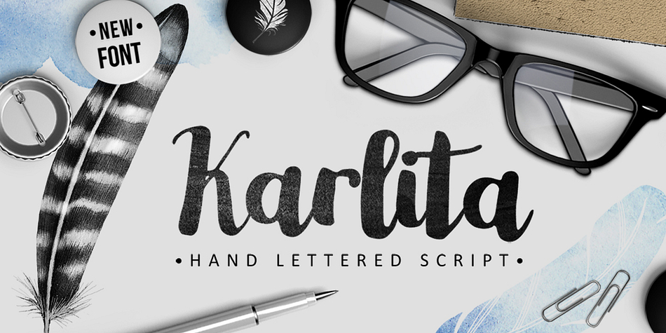 I would like to introduce Karlita –  an elegant hand lettered script by Sabina Aghova.