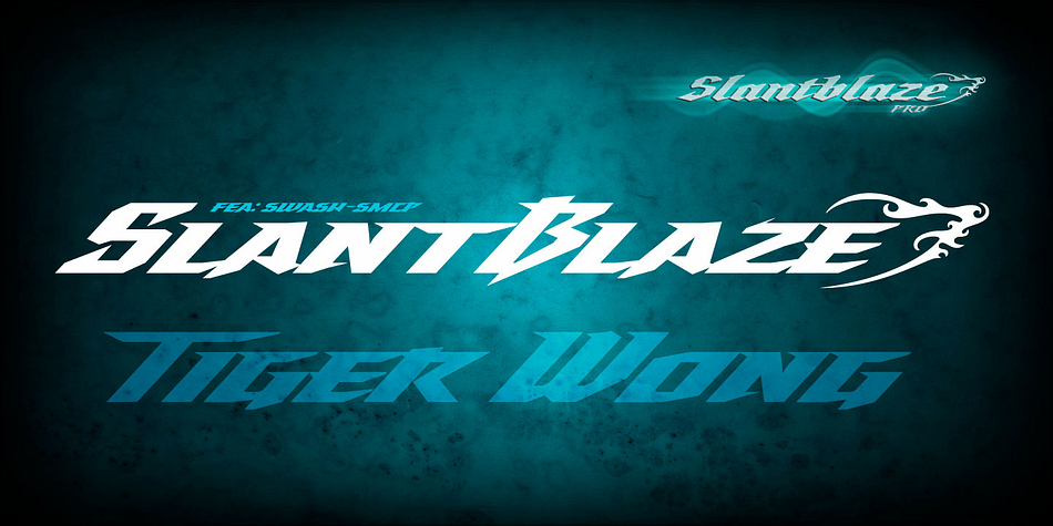 Displaying the beauty and characteristics of the slantblaze pro font family.