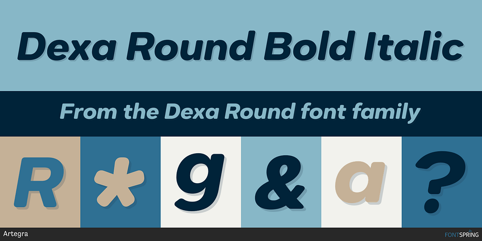 Dexa Round Bold Italic Font