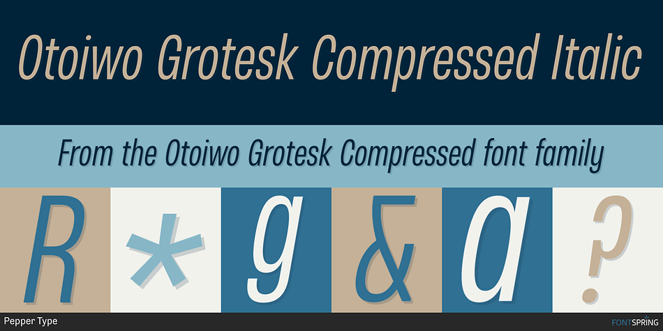 Otoiwo Grotesk Compressed Italic Font