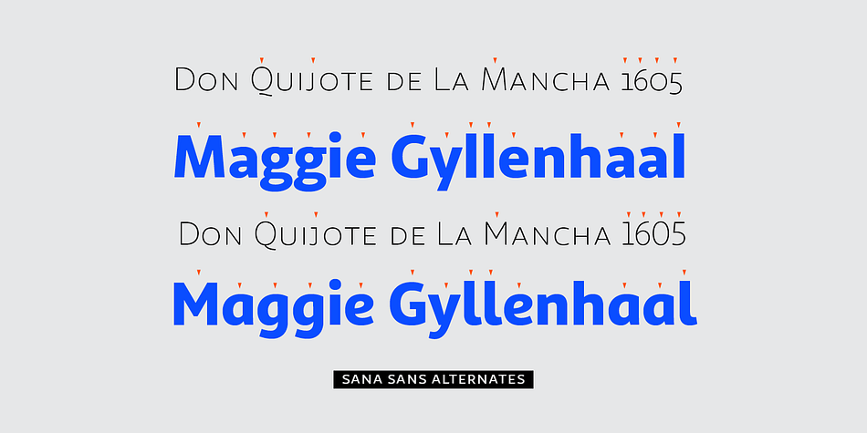 Highlighting the Sana Sans font family.