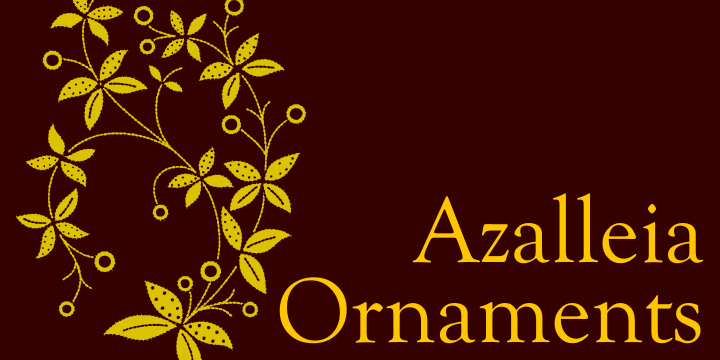 Azalleia Ornaments font family example.
