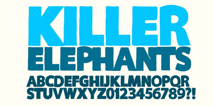 Displaying the beauty and characteristics of the KILLER ELEPHANT font family.