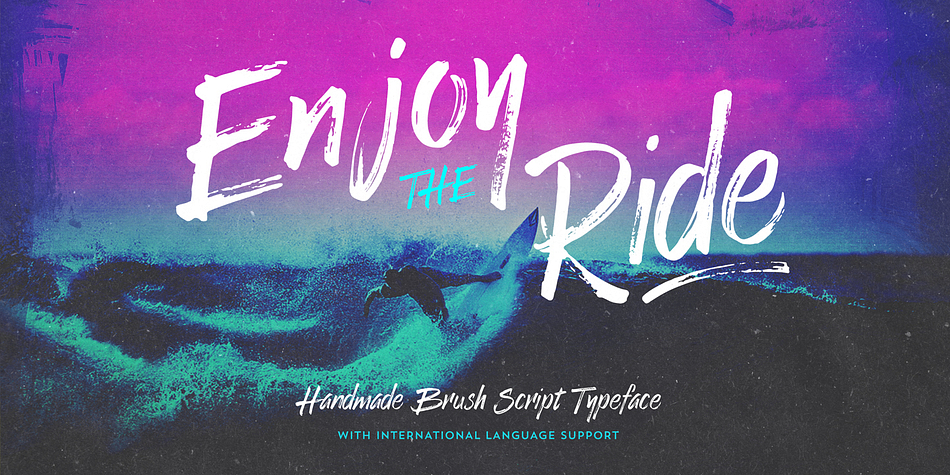 Enjoy the Ride is a brush script typeface made to give a realistic hand drawn look to your typographic work.
