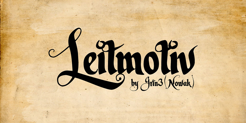 Leitmotiv is a handwritten calligraphy font which can be used for invitations, greeting cards, posters, advertising, weddings, books, menus etc.