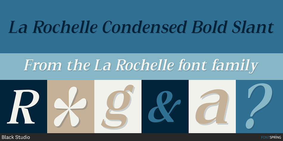 La Rochelle Condensed Bold Slant Font
