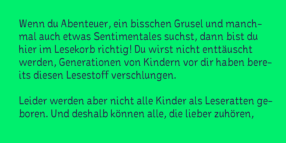 Fedora Pro font family example.
