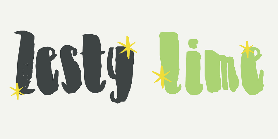 Zesty Lime is a condensed typeface, hand made with a small brush and China ink.