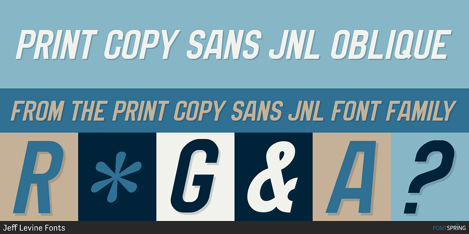 Print Copy Sans JNL Oblique Font