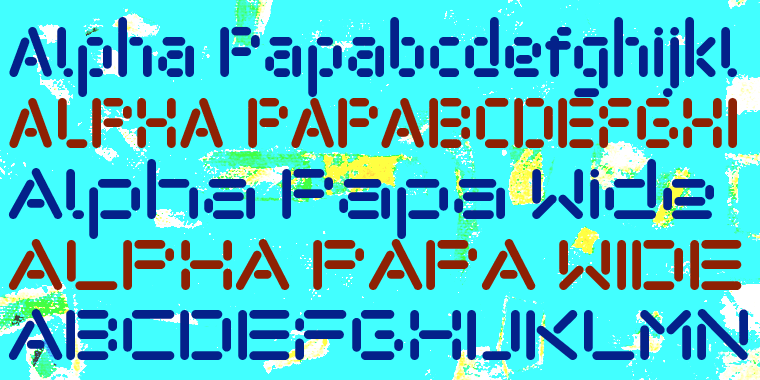 Displaying the beauty and characteristics of the AlphaPapa font family.