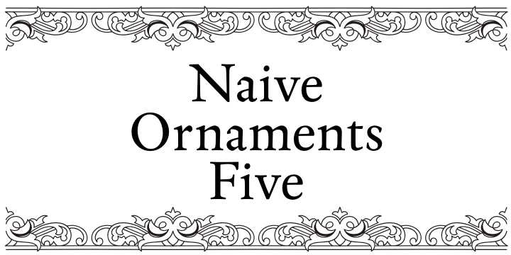 Naive Ornaments font family example.