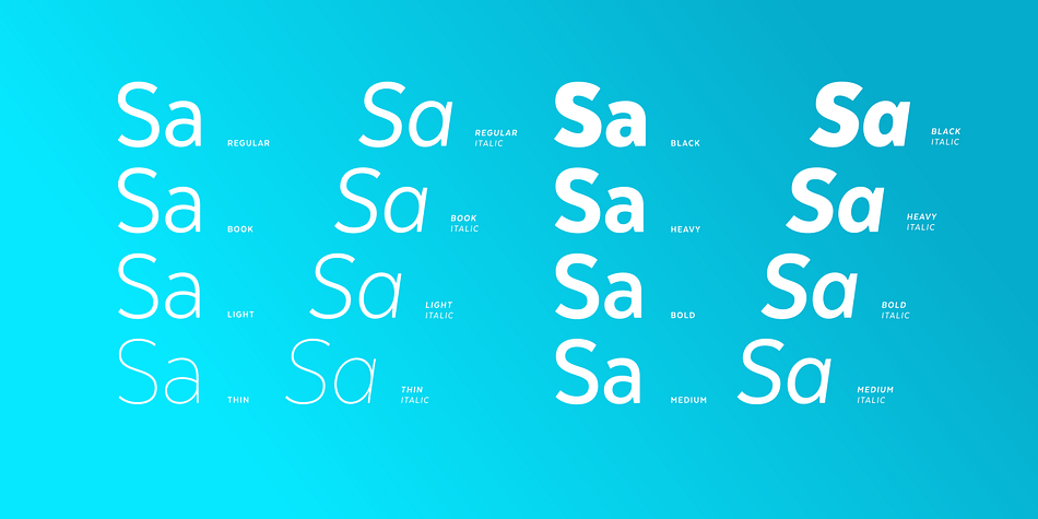 Texta Narrow is a thirty-two font, sans serif family by Latinotype.