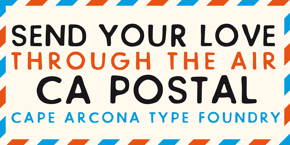 CA Postal is a cute and clever little stamp-font.